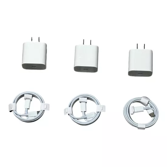 5PK USB-C 20W Power Adapter Type-C to Type-C Cable Fast Charging Iphone Android