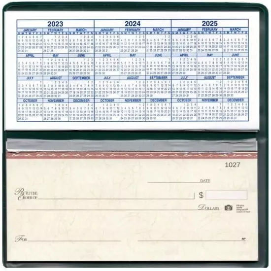 5 Checkbook Registers with 1 Vinyl Checkbook Cover for Top Tear Checks