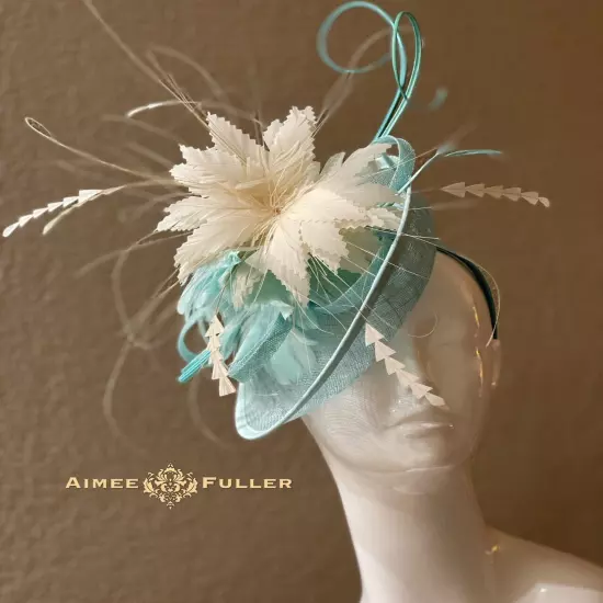 Kentucky Derby Fascinator Purple Cream White Royal Ascot Hat Cocktail Hat