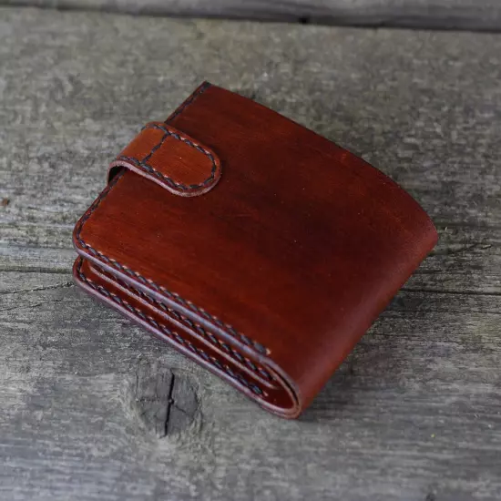 1% Biker wallet, leather card wallet, coin wallet, brown card holder wallet.