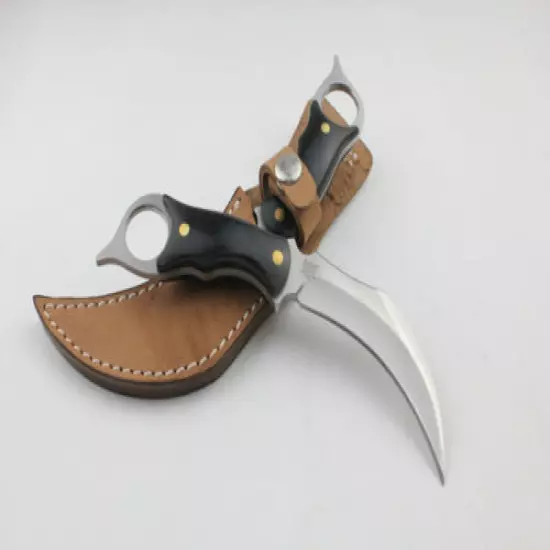 New CNC 440 Blade Micarta HandleFull Tang Karambit Claw Hunting Claw Knife C13