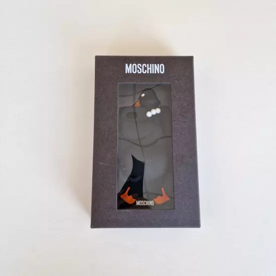 MOSCHINO BLACK RUBBER CASE APPLE 4 / 4S IPHONE SILCONE GOOSE