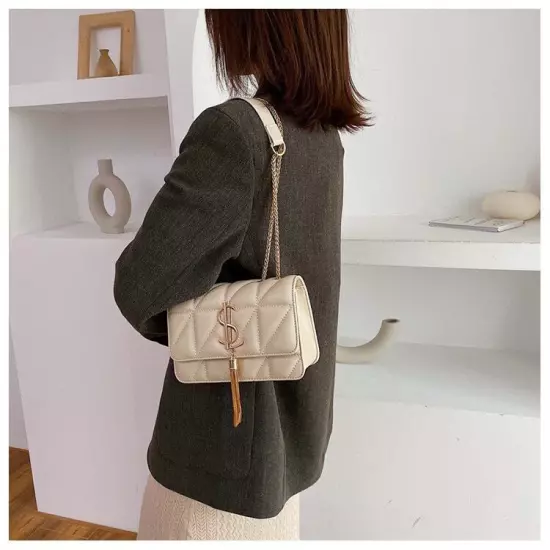 Handbag Tassel Square Bag Girl Pu Women Handbags Lock Shoulder Bags