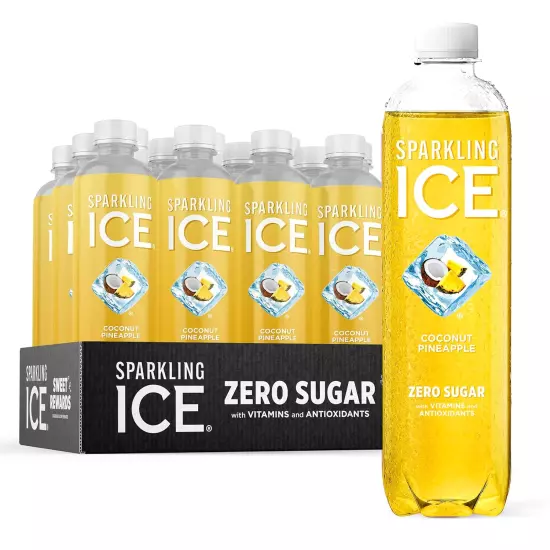 Sparkling Ice Coconut Pineapple Flavored Water, Zero Sugar, 12-Pack