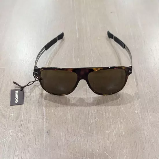 $570 Mens Authentic TOM FORD 59mm Navigator Sunglasses Dhav/Rovx