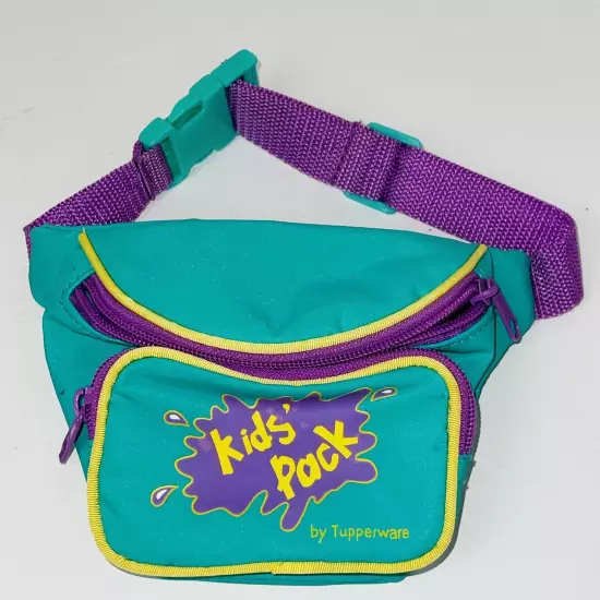 Kids’ Pack By Tupperware Fanny Travel Pouch Zipped Clip Retro 80s 90s Vintage