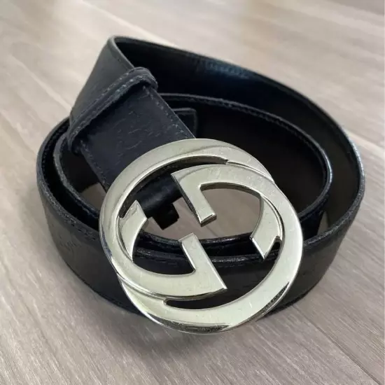 GUCCI Double G Buckle Leather Belt Men s