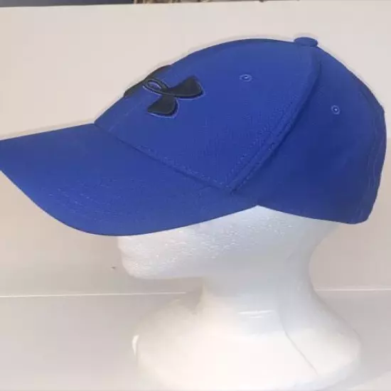 NEW UNDER ARMOUR MEN'S Golf BLUE HAT CAP BLACK LOGO Size M/L