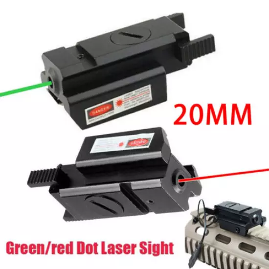 Tactical Red Green Dot Laser Sight Low Profile Handgun Rifle 20mm Picatinny Rail