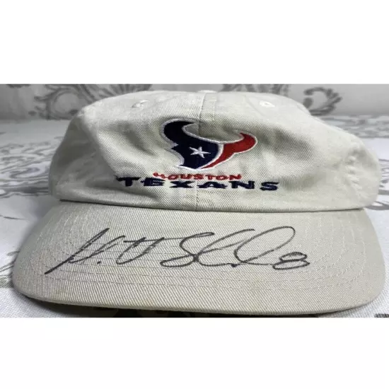 Houston Texans NFL Autographed Strapback Baseball Hat Cap