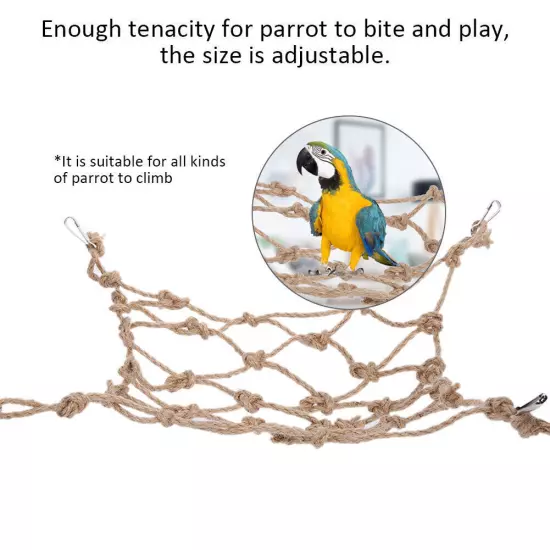 Hemp Rope Bird Climbing Net Hanging Rope Net Swing Play Rope Ladder Chew