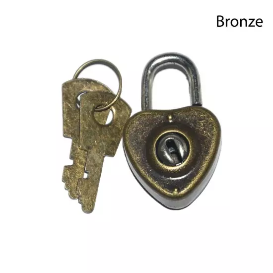 1Set Luggage Lock Security Key Lock Heart Shaped Journal Book Lock