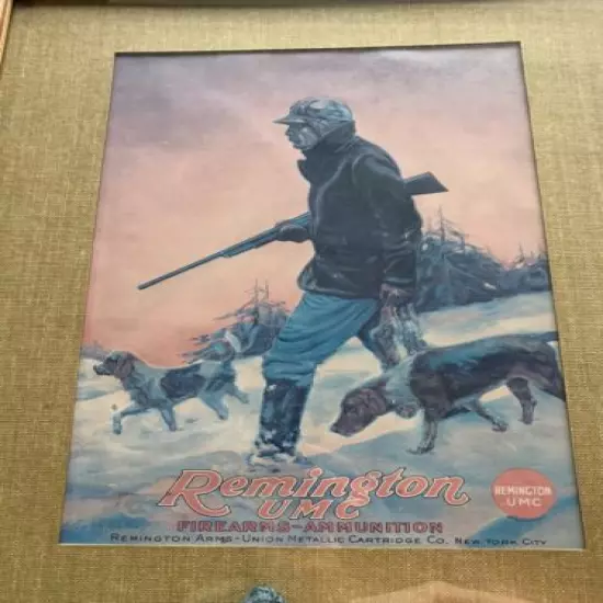 Framed Signed Vintage Remington UMC Advertising Poster