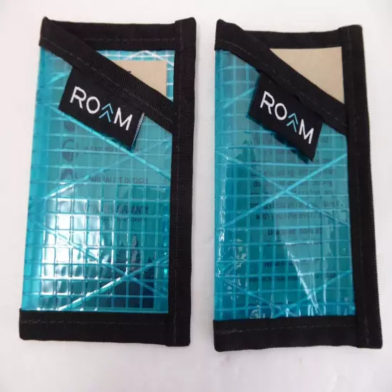 Lot of 2 NEW Roam Flowfold Minimalist Wallet Recycled Sailcloth Aqua Blue