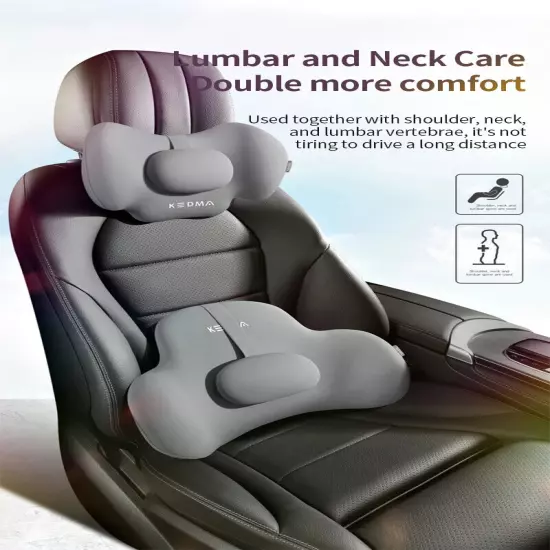 Car Headrest Neck Pillow Waist Pillow Car Seat Back Cushion Lumbar Universal