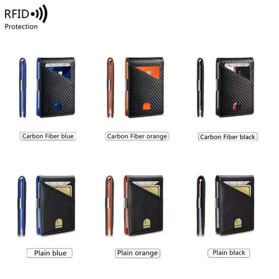 Minimalist men's wallet RFID anti-theft brush double fold cross front pocket