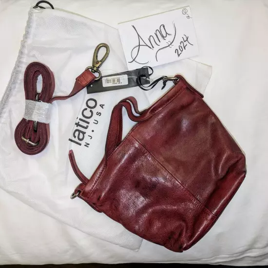 Latico Leather Oxblood Mick Crossbody Bag Purse Handbag ✨NEW !!