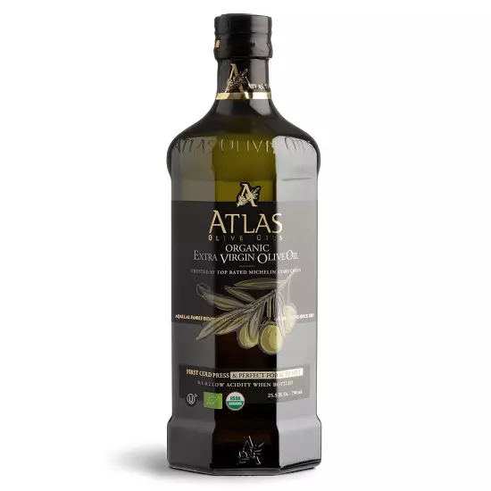 Atlas 750 Ml Organic Cold Press Extra Virgin Olive Oil with Polyphenol Rich from