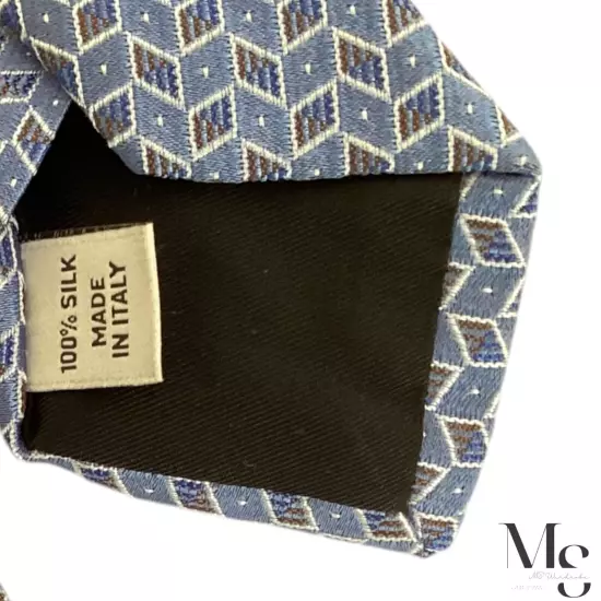 VALENTINO Current Blue Geometric Luxury Silk Tie Made In Italy W:2.8" EX COND