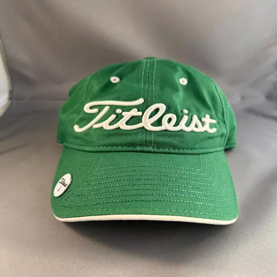 Titleist Green And White Golf Cap by NEW ERA Adjustable With Magnet!