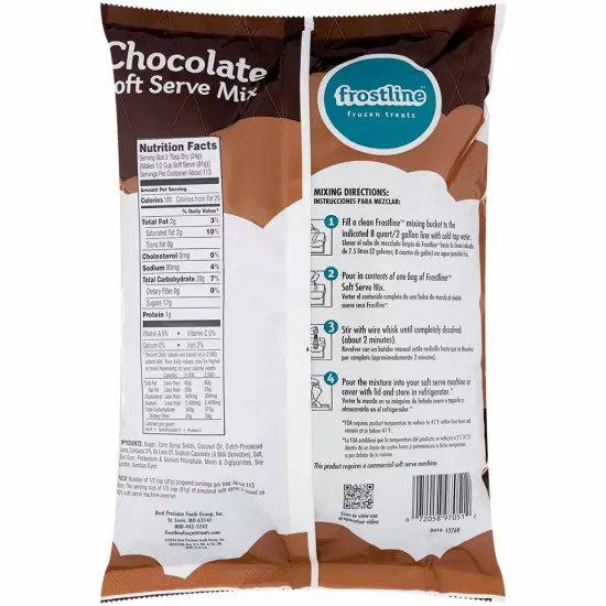 Frostline Chocolate Soft Serve Ice Cream Mix | Lactose & Gluten Free Mix | Use |