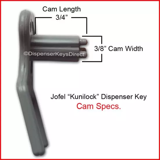 Jofel "Kunilock" Key for Paper Towel, Toilet Tissue & Soap Dispensers - (10/pk.)