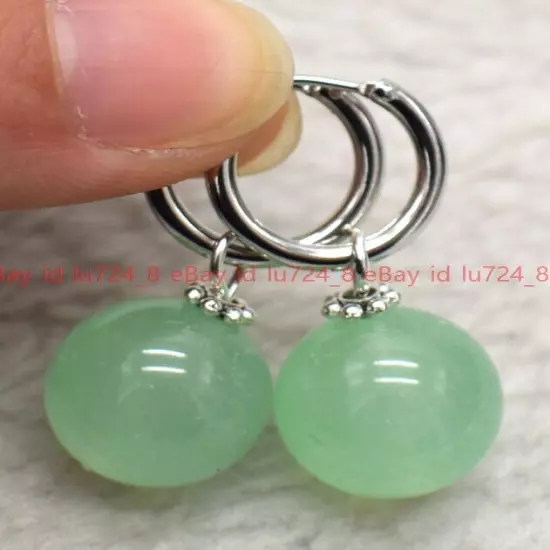 8/10/12mm Natural Multicolor Gemstone Round Beads Silver Leverback Earrings