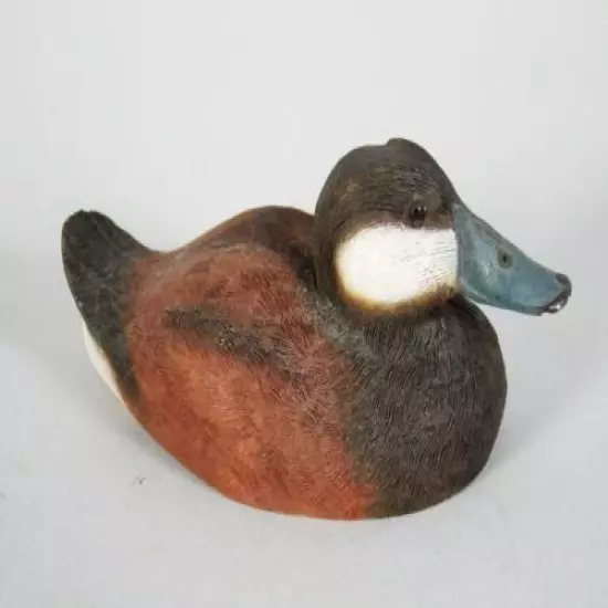 Signed Mary Delso Mini Carved Resin Duck Decoy