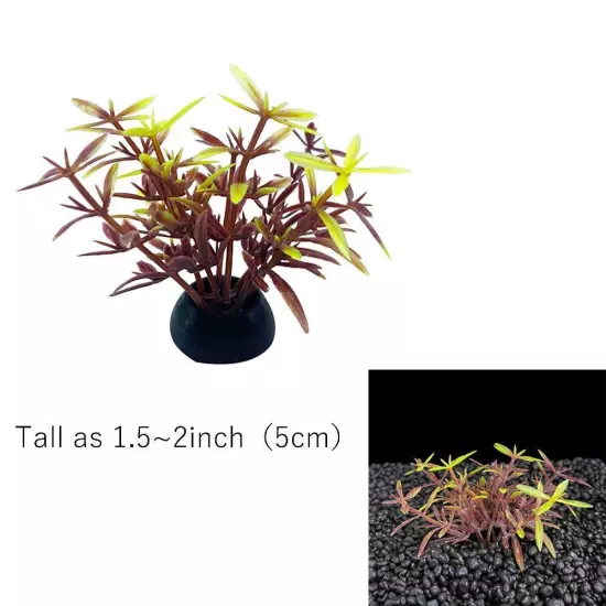 Aquarium Plants Fish Tank Decorations 20pcs Small Size/1inch Tall Plastic Art...