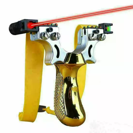 Hunting Professional Catapult Laser Slingshot With Rubber Aim Point Target Hot