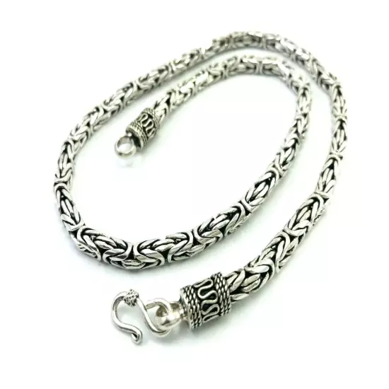 Sale!! Sterling Silver 5 mm Bali Chain/Byzantine Necklaces 18"(46 cm)