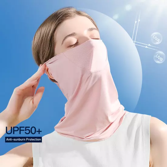 Women Summer Face Cover Protction Earloop Neck Gaiter Breathable Face V1O2