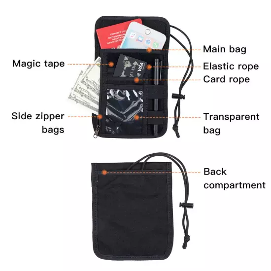 Tactical ID Card Case Holder Neck Lanyard Credit Card Organizer Wallet Pouch