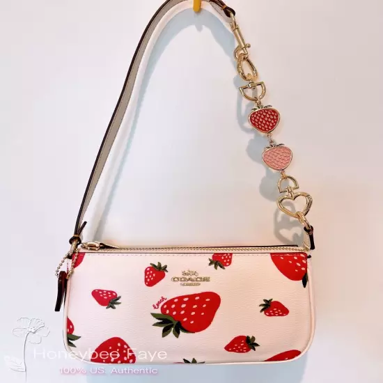 Nwt Coach Nolita 19 With Strawberry Print CH533 + Extended Chain Strawberry