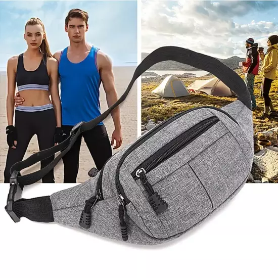 Men Women Fanny Pack Belt waist Bag Cross body Sling Shoulder Travel Sport Pouch