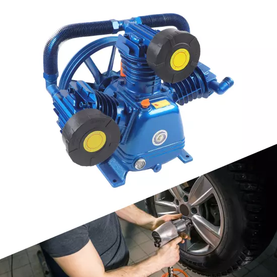 7.5KW 10HP 175psi W Style 3 Cylinder Air Pneumatic Compressor Pump Motor Head US