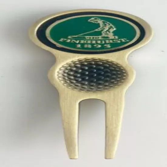 [6] GOLF DIVOT REPAIR TOOL w/ Ballmark Pinehurst Putterboy 1895 No.2 #2 Bronze