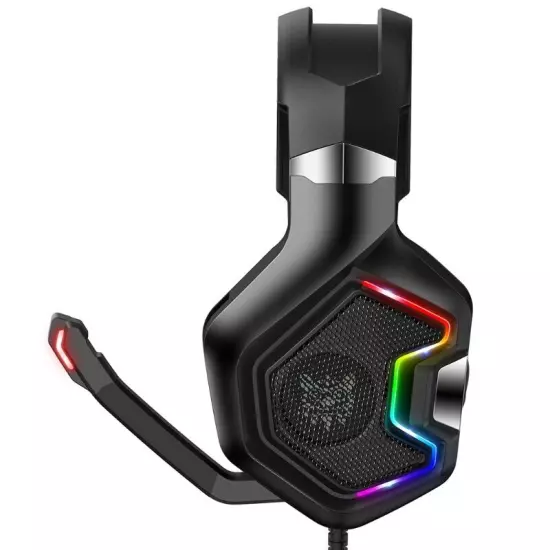 Gaming Headset with Breathing RGB LED Light Effect Headset Noise Cancel