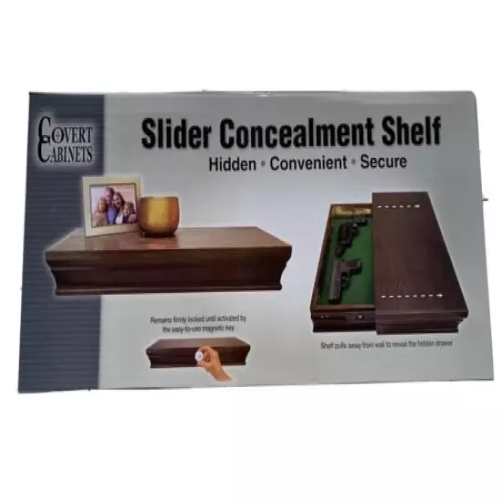 Covert Cabinets GS-24 Hidden Hand Gun Storage Wall Cabinet Shelf, Espresso