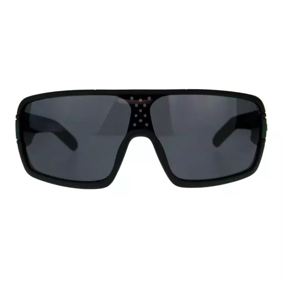 KUSH Goggle Sunglasses Mens Matted Black Shield Frame UV 400