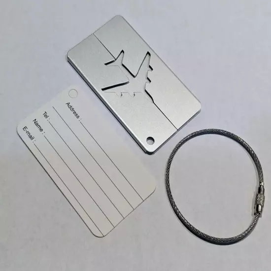 Set of 3 - Luggage Tags Travel Suitcases Bag Tag Name ID Card Label Aluminum