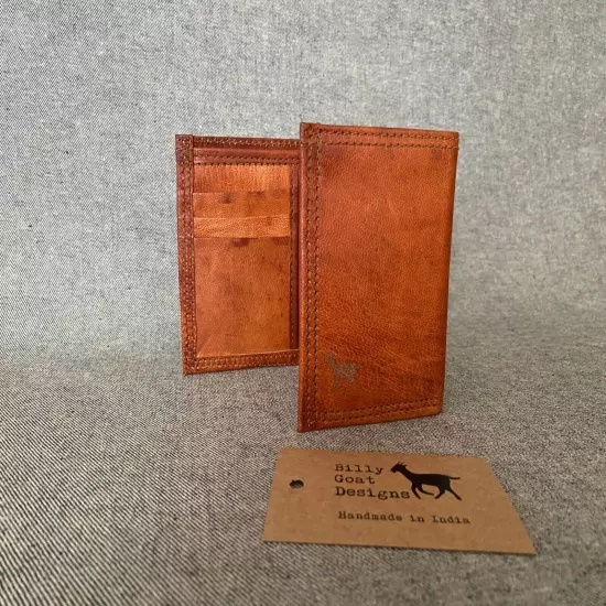 Leather Wallet Trifold **40% OFF** WM3 Tri-fold Cash Cards Handmade Goat