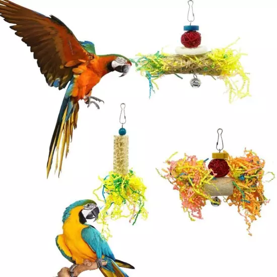 5 Piece Bird Parrot Chewing Rattan Foraging Toy for Parakeets