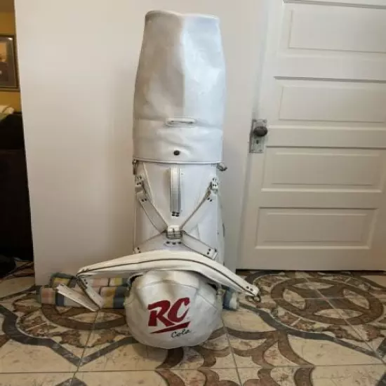 VINTAGE RON MILLER PRO MODEL Golf Cart Bag RC Cola RARE GREAT CONDITION White