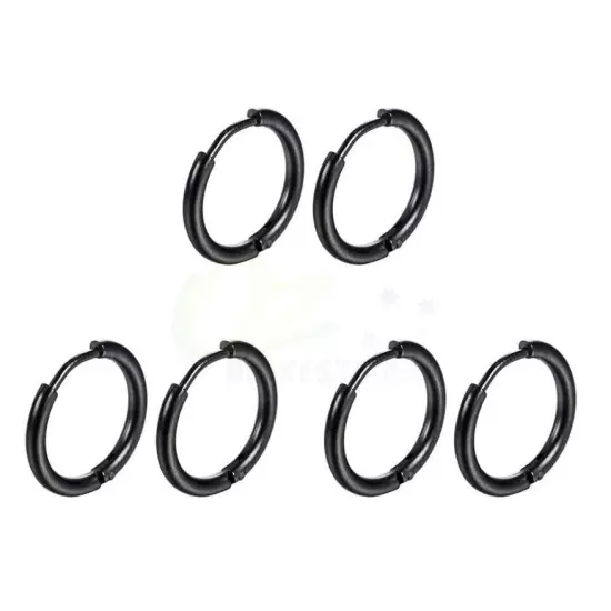 Surgical Steel 1-5PC Huggie Hoop Sleeper Ring Earrings Ear Nose Body Ring