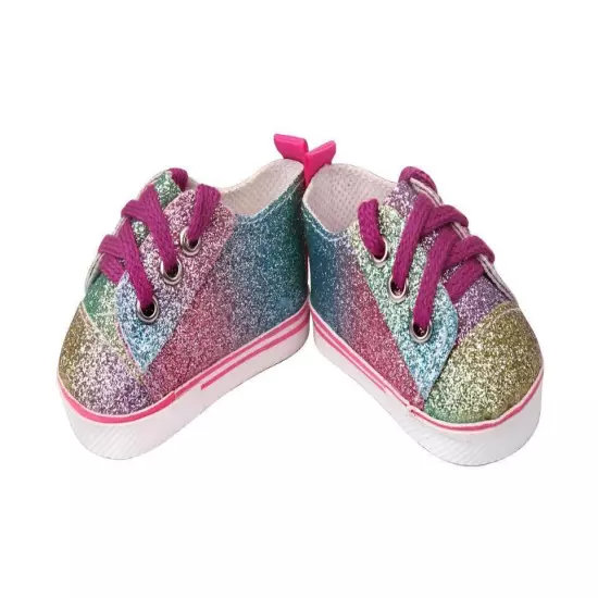 Sparkling tie sneakers made for 18'' doll American girl shoes