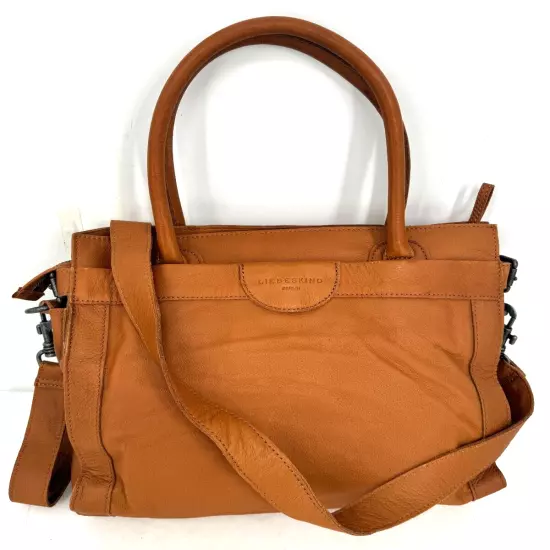 Liebeskind Berlin Cognac BrownLuxurious Leather Large Tote Messenger Bag Handbag