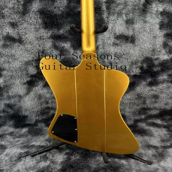 Solid Custom Gold Firebird Electric Guitar Gold Part Black Pickguard 2H Pickups