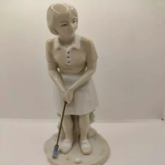 Ardalt Female Golfer Figurine 7386 Sport Golf Club Woman Putter 8" 