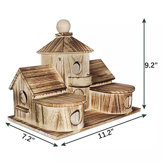 Stylish Solid Wood Outdoor Bird Cage - Spacious Villa with Warm Insulation for P